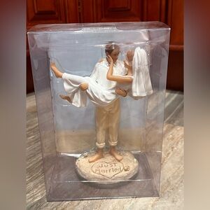 Wedding Cake Topper Lillian Rose Beach Couple Just Married Resin Figurine